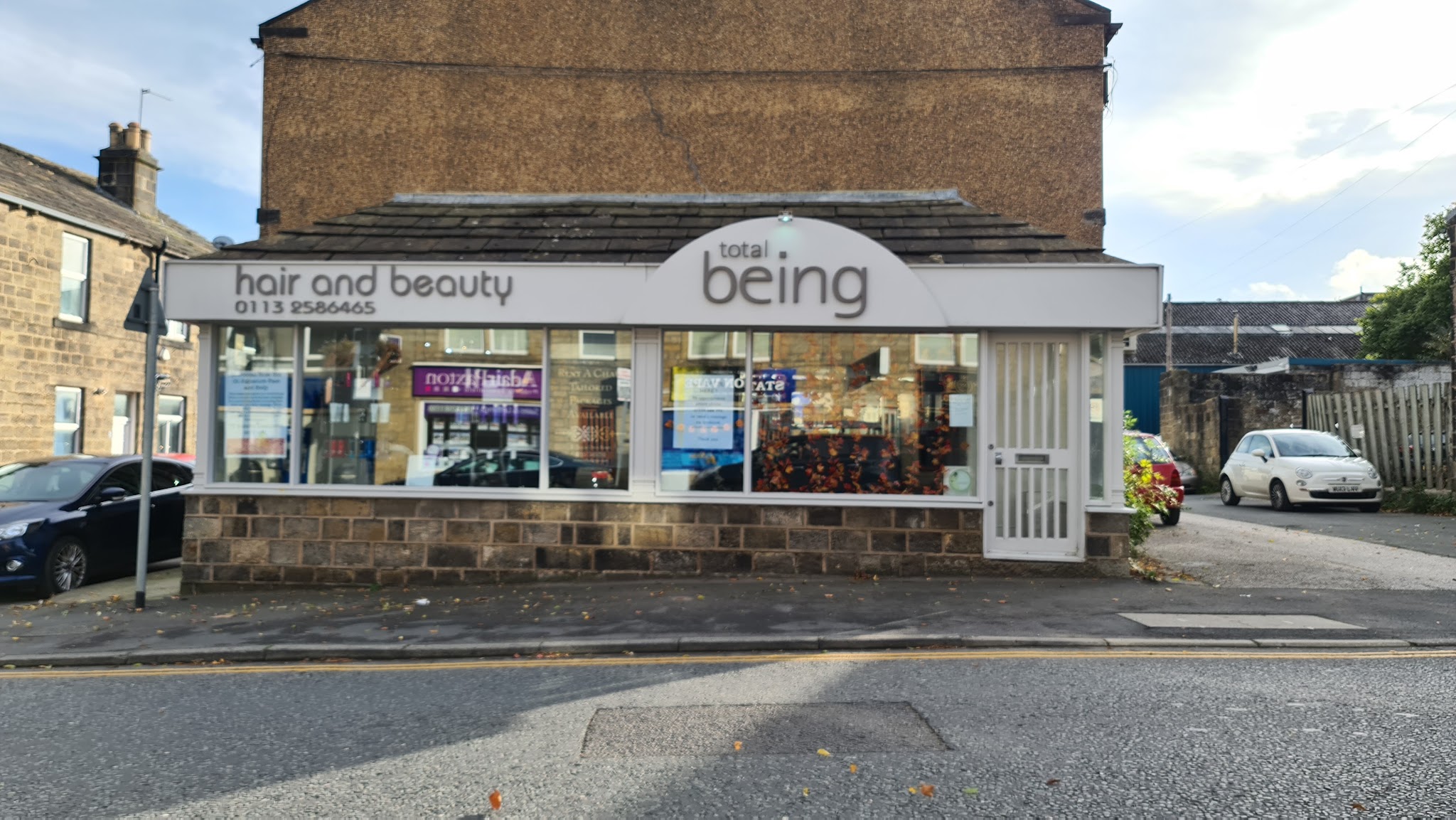 Total Being’s pale hair and beauty shopfront on Station Road